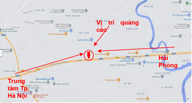 Quảng cáo pano Miền Trung trên quốc lộ HÀ NỘI – HẢI PHÒNG