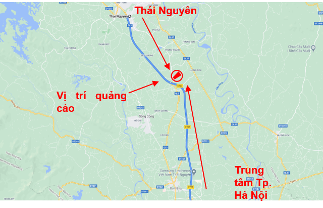 Quảng cáo pano Miền Trung trên cao tốc Hà Nội - Thái Nguyên